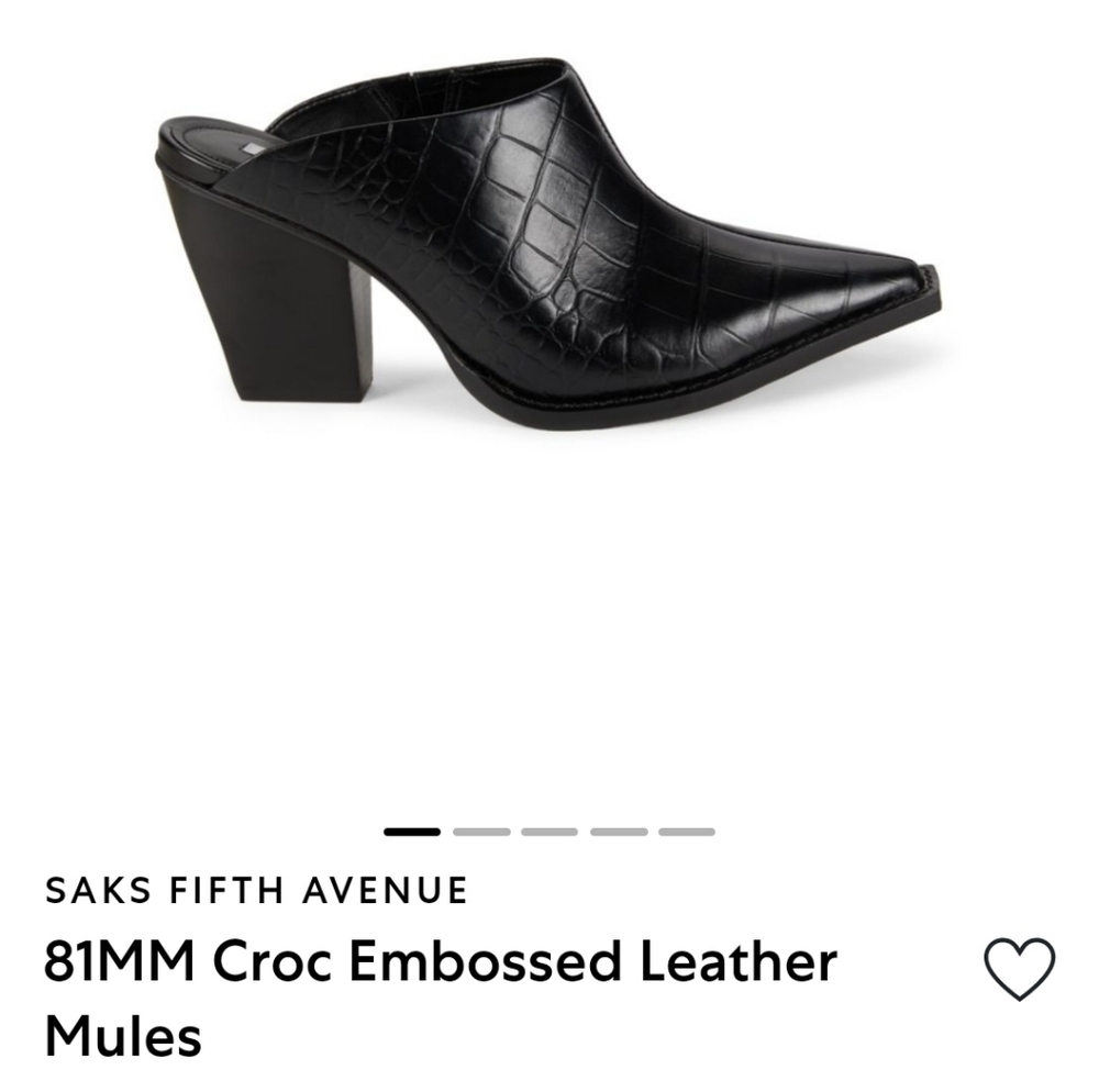 Saks Fifth Avenue Black Embossed Heels